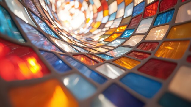Colorful Stained Glass Mosaic Dome Interior