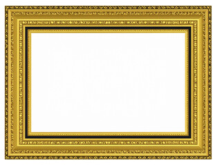 Gold picture frame with ornate details