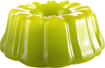 Green Jelly Dessert in a Unique Mold