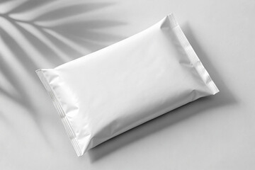 Obraz premium Clean and simple mockup of a blank white pillow in its packaging