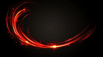 Red Glowing Abstract Curves