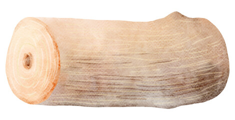 Watercolor Firewood Log Clipart