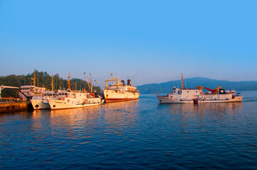 Tourist ship travel Port Blair to Havelock island.