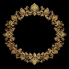 Ornate gold circle frame
