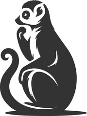 Lemur silhouette vector isolated 