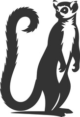Lemur silhouette vector isolated 