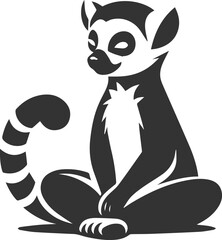 Lemur silhouette vector isolated 