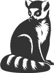 Lemur silhouette vector isolated 