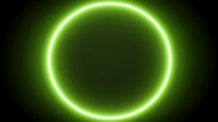 Obraz premium Neon Green Oval Frame on Black