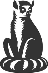Lemur silhouette vector isolated 