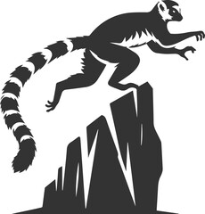 Lemur silhouette vector isolated 