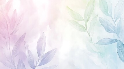 Pastel leaves, soft background, floral design