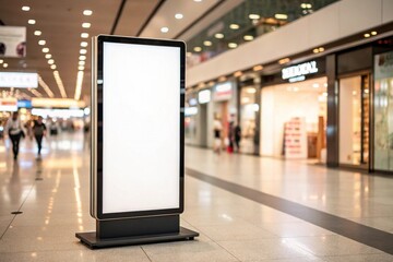 Display blank clean screen or signboard mockup for offers or advertisement in public area.