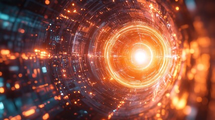 Obraz premium A glowing futuristic fusion reactor providing limitless clean energy