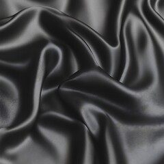 Obraz premium Luxurious black silk fabric draped in soft folds