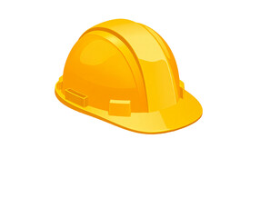 Bright yellow safety helmet