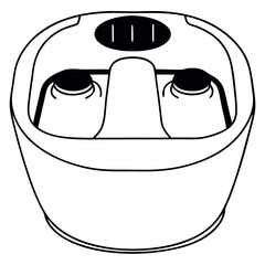 Feet in Foot Spa Silhouette ,Vector Illustration of Relaxation and Wellness Equipment