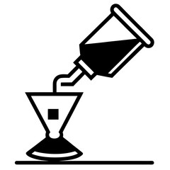 Sauce Bottle Pouring on Tripod Icon,Vector Cooking Preparation Illustration