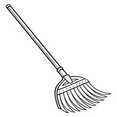 Broom Icon Line Art, Vector Cleaning Tool for Housekeeping and Sanitation Design