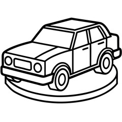 Line Art Car Icon ,Vector Vehicle Illustration for Transportation Design