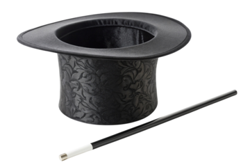 magic wand and hat