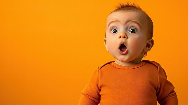 Astonished Baby in Orange