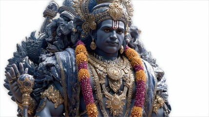 Fototapeta premium Cosmic form of lord vishnu divine display indian temple spiritual environment dramatic perspective