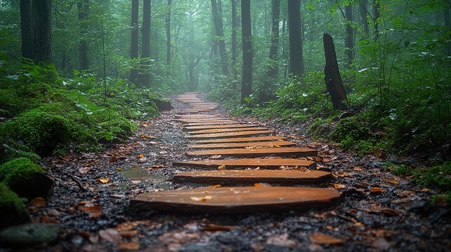 wooden bridge in the forest