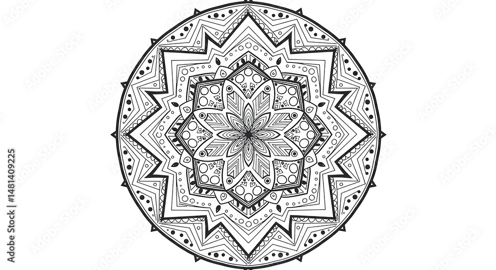 Aufkleber intricate mandala design showcasing symmetry and geometric patterns