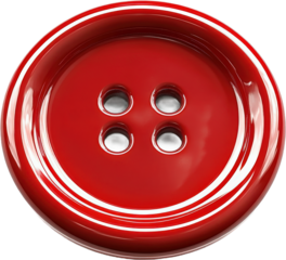 Close-up of a Red Button with Four Holes