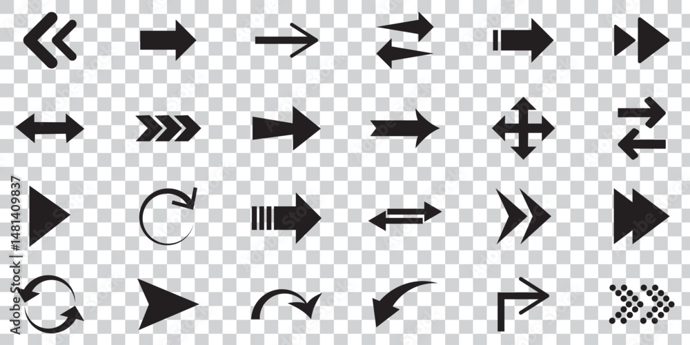 Poster set black arrows for web design. arrows vector icon. arrow icon. set of big black vector arrows. cur