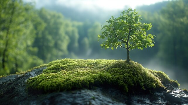 tree in the fog