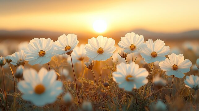 sunset in the meadow