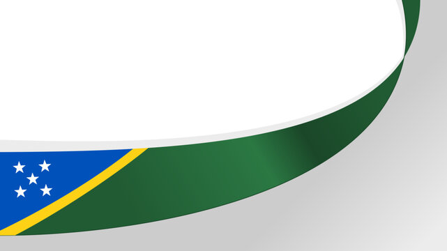 waving solomon islands flag ribbon background with copy space for text. solomon islands national day - Powered by Adobe