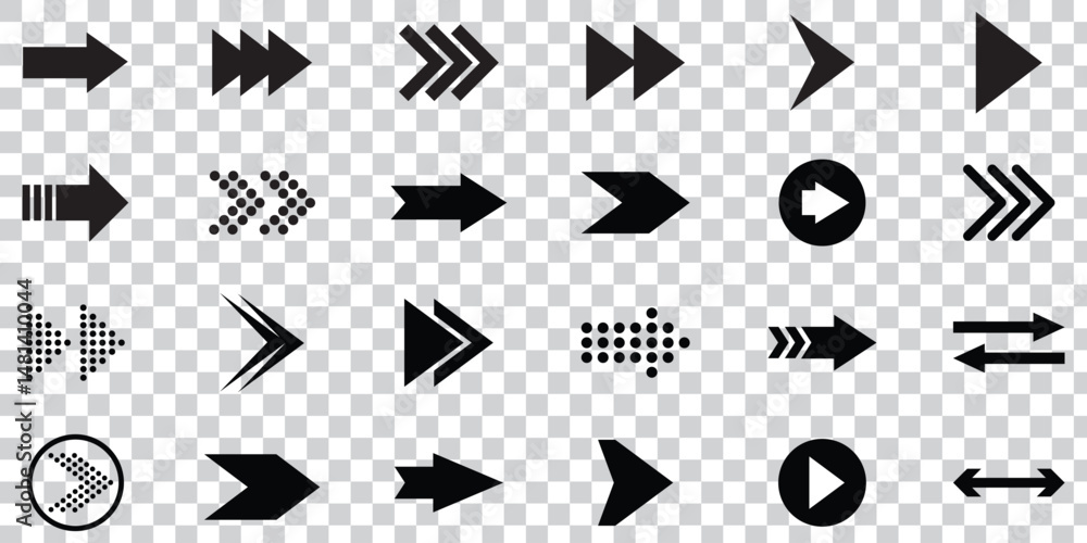 Poster set black arrows for web design. arrows vector icon. arrow icon. set of big black vector arrows. cur