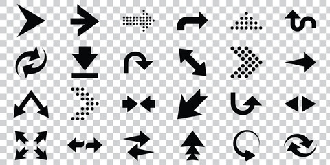 Arrows set. Arrow icon collection. Set different arrows or web design. Arrow flat style isolated on white background - stock vector.