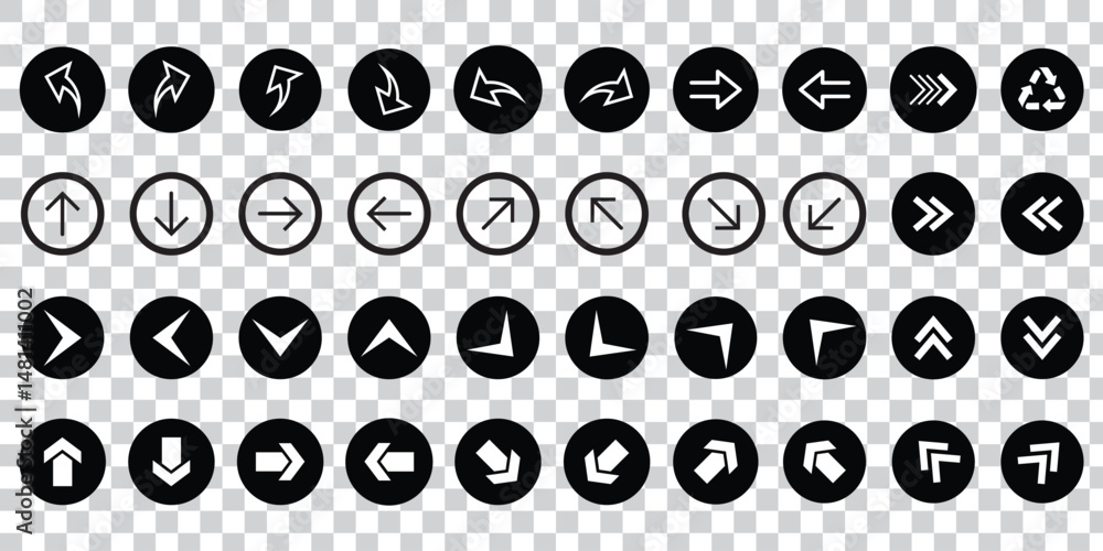 Poster arrows big black set icons. arrow icon. arrow vector collection. arrow. cursor. modern simple arrows