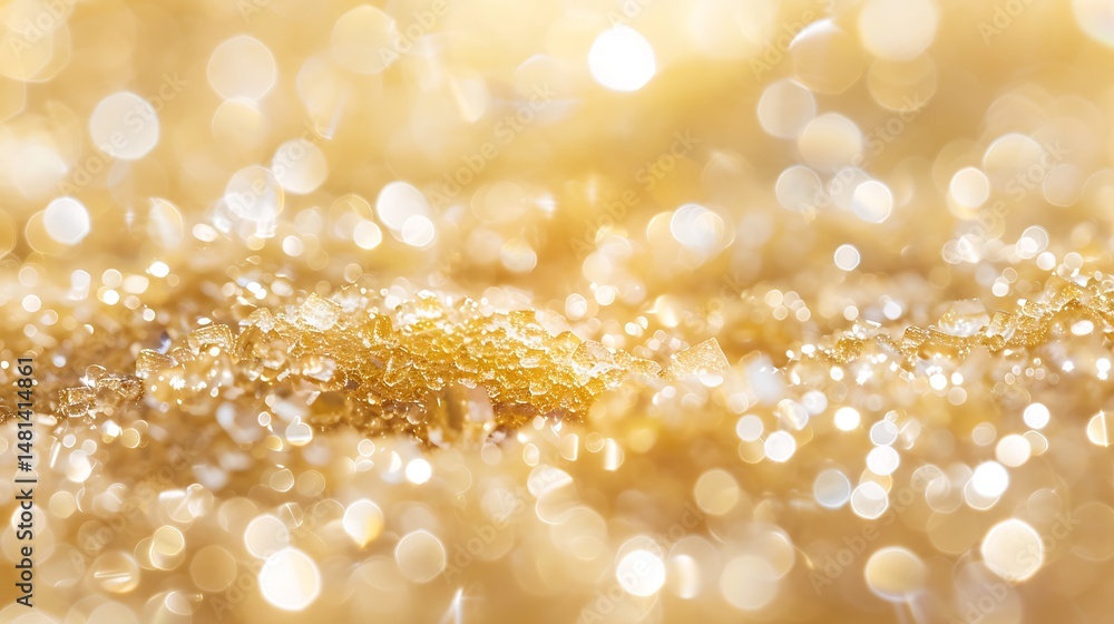 Poster golden glittering abstract background with sparkles and bokeh effect