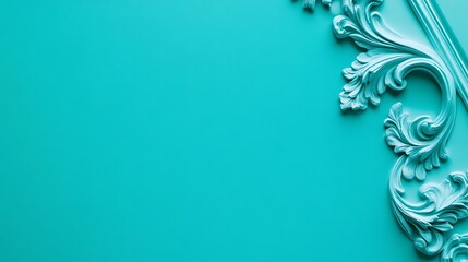 Teal wall molding design