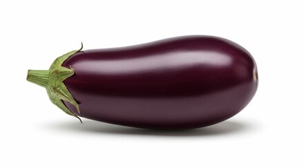 Fresh Purple Eggplant Single Vegetable Isolated Studio Shot Food Photography Healthy Eating Cooking