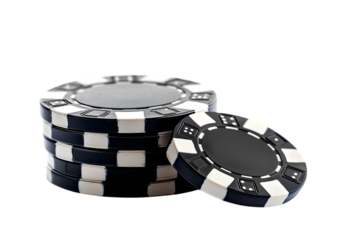 Small stack of black poker chips. Ai Generated Images