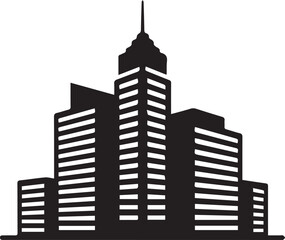 Fototapeta premium building silhouette, city skyline, building icon, skyscraper silhouette, building clipart, building vector