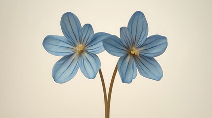 Obraz premium Two light blue flowers close up