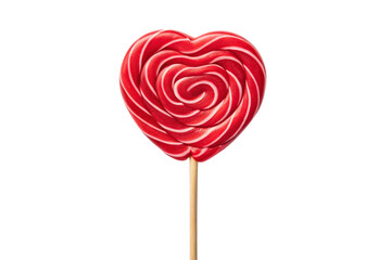 heart shaped lollipop isolated on white