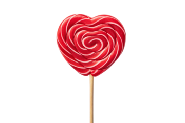 heart shaped lollipop isolated on white