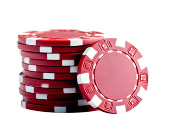 Stacks of poker chips on a white background. Ai Generated Images
