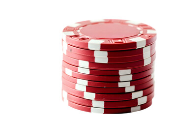 Stacks of poker chips on a white background. Ai Generated Images