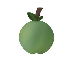 green apple isolated on white