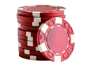 Stacks of poker chips on a white background. Ai Generated Images
