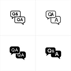 Q&A Speech Bubbles Question & Answer icon set